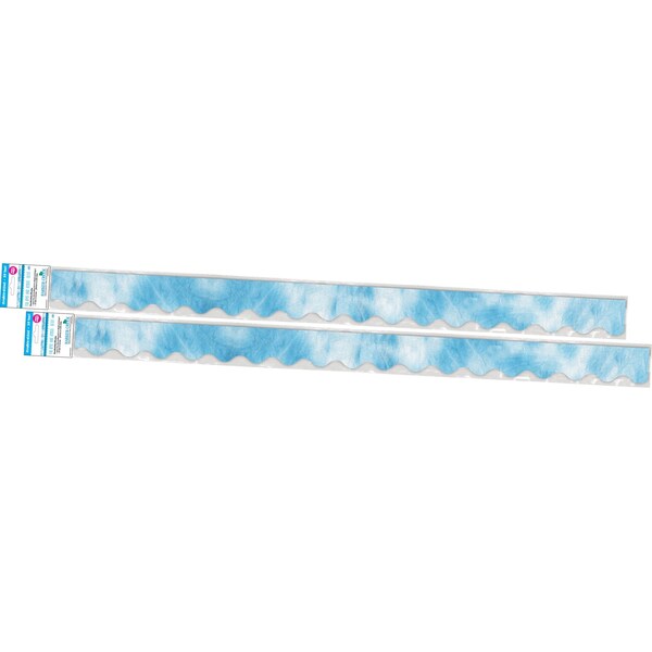 Tie-Dye & OmbrÃ© Blue Double-Sided Scalloped Border, 26/set